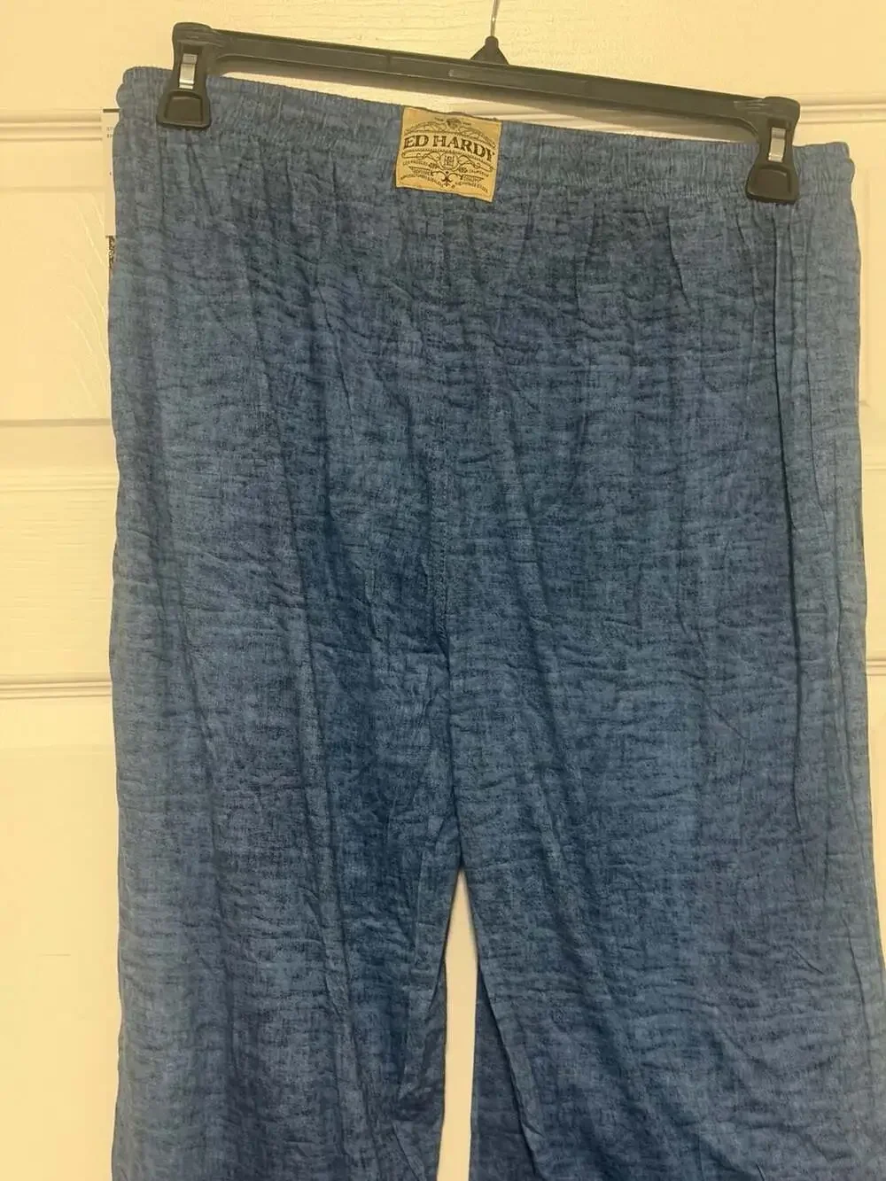 Ed Hardy Men's Blue Dragon Print Lounge Pants in Heavy Sky